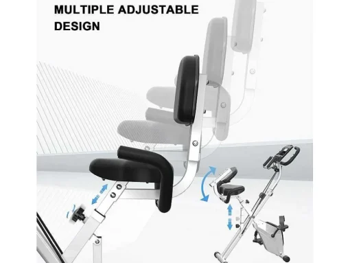 Bicicleta De Exercicio Dobravel 3 Em 1, Bicicleta De Fitness Reclinada Magnetica X-Bike Com Resistencia Ajustavel De 8 Niveis Para Treino De Ginasio Em Casa