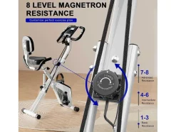 Bicicleta De Exercicio Dobravel 3 Em 1, Bicicleta De Fitness Reclinada Magnetica X-Bike Com Resistencia Ajustavel De 8 Niveis Para Treino De Ginasio Em Casa