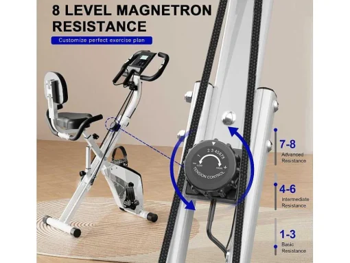 Bicicleta De Exercicio Dobravel 3 Em 1, Bicicleta De Fitness Reclinada Magnetica X-Bike Com Resistencia Ajustavel De 8 Niveis Para Treino De Ginasio Em Casa