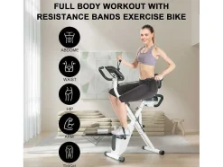 Bicicleta De Exercicio Dobravel 3 Em 1, Bicicleta De Fitness Reclinada Magnetica X-Bike Com Resistencia Ajustavel De 8 Niveis Para Treino De Ginasio Em Casa