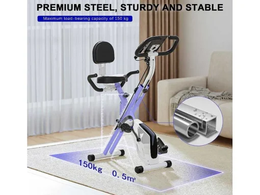Bicicleta De Exercicio Dobravel 3 Em 1, Bicicleta De Fitness Reclinada Magnetica X-Bike Com Resistencia Ajustavel De 8 Niveis Para Treino De Ginasio Em Casa