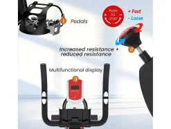 Bicicleta De Spinning Com Assento E Guiador Ajustaveis, Bicicleta De Exercicio Com Resistencia Ajustavel E Ecra Lcd