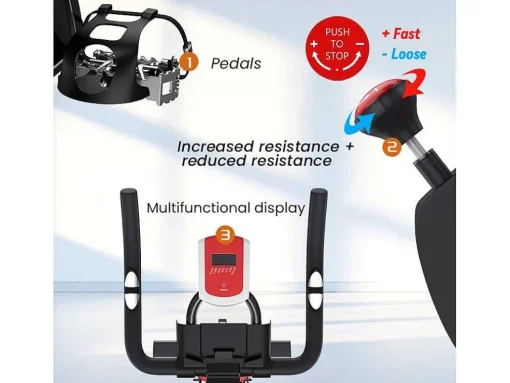 Bicicleta De Spinning Com Assento E Guiador Ajustaveis, Bicicleta De Exercicio Com Resistencia Ajustavel E Ecra Lcd