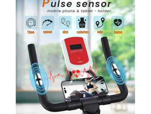 Bicicleta De Spinning Com Assento E Guiador Ajustaveis, Bicicleta De Exercicio Com Resistencia Ajustavel E Ecra Lcd