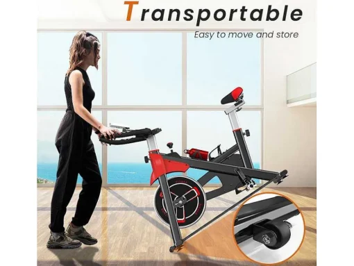 Bicicleta De Spinning Com Assento E Guiador Ajustaveis, Bicicleta De Exercicio Com Resistencia Ajustavel E Ecra Lcd