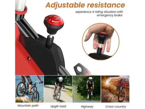 Bicicleta De Spinning Com Assento E Guiador Ajustaveis, Bicicleta De Exercicio Com Resistencia Ajustavel E Ecra Lcd