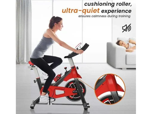 Bicicleta De Spinning Com Assento E Guiador Ajustaveis, Bicicleta De Exercicio Com Resistencia Ajustavel E Ecra Lcd