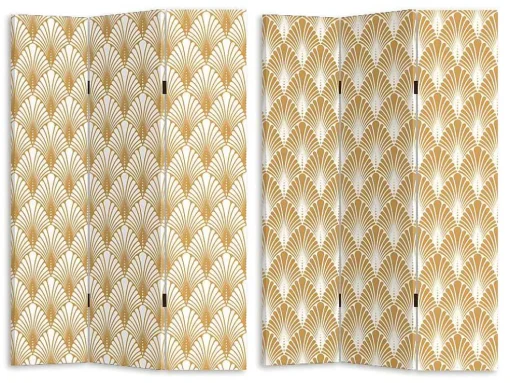 Biombo Impresso 3 Paineis Art Deco Luxor - Mdf - A. 180 X C.120 Cm - Dourado