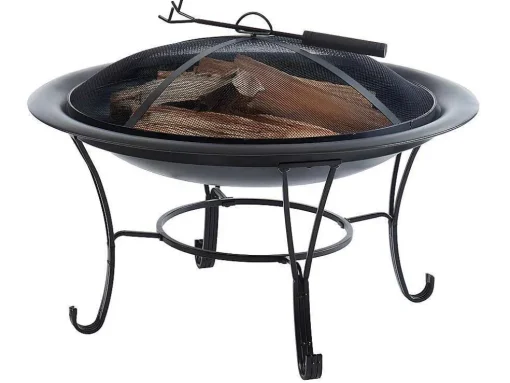 Braseiro De Jardim Redondo Em Aco Mizar - D.75 Cm X A.55 Cm - Preto