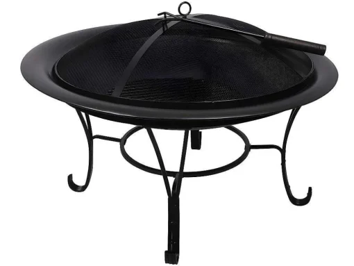 Braseiro De Jardim Redondo Em Aco Mizar - D.75 Cm X A.55 Cm - Preto
