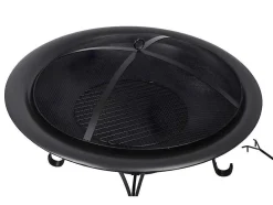 Braseiro De Jardim Redondo Em Aco Mizar - D.75 Cm X A.55 Cm - Preto