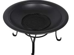 Braseiro De Jardim Redondo Em Aco Mizar - D.75 Cm X A.55 Cm - Preto