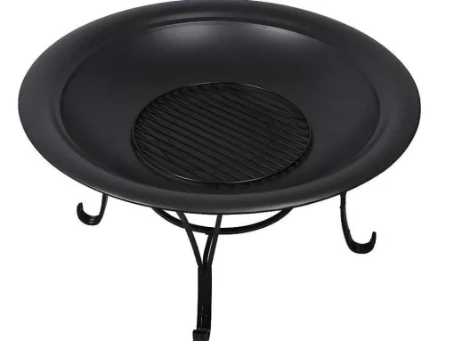 Braseiro De Jardim Redondo Em Aco Mizar - D.75 Cm X A.55 Cm - Preto