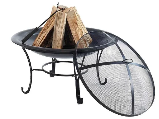 Braseiro De Jardim Redondo Em Aco Mizar - D.75 Cm X A.55 Cm - Preto