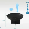 Brasero De Jardin Circulaire En Acier Noir