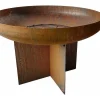 Brasero De Jardin Circulaire En Acier Patine Corten Brun