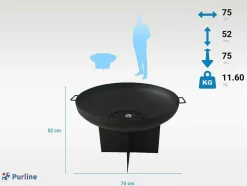 Brasero De Jardin Circulaire En Acier Noir