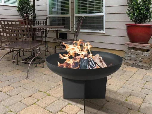 Brasero De Jardin Circulaire En Acier Noir