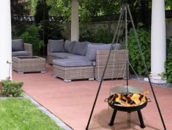 Brasero D'Exterieur Au Design Allonge Et A Hauteur Reglable