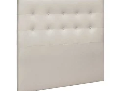 Cabeceira De Cama Ate O Chao Estofada Em Couro Sintetico Acolchoado Na Cor Bege (140X120 (Cama 135)