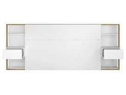 Cabeceira De Cama Com Mesas De Cabeceira De 160 Cm Cor Branco E Carvalho - Mista