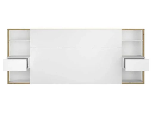 Cabeceira De Cama Com Mesas De Cabeceira De 160 Cm Cor Branco E Carvalho - Mista