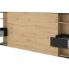 Cabeceira De Cama Com Mesas De Cabeceira De 160 Cm Cor Carvalho E Preto - Mista