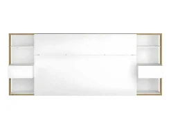 Cabeceira De Cama Com Mesas De Cabeceira De 160 Cm Cor Branco E Carvalho - Mista