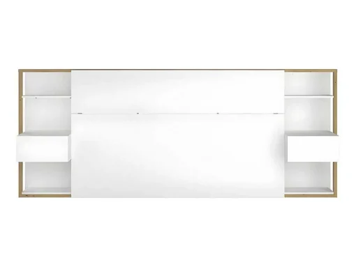 Cabeceira De Cama Com Mesas De Cabeceira De 160 Cm Cor Branco E Carvalho - Mista