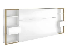 Cabeceira De Cama Com Mesas De Cabeceira De 160 Cm Cor Branco E Carvalho - Mista