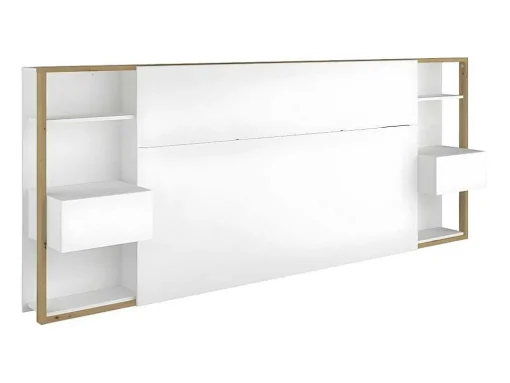 Cabeceira De Cama Com Mesas De Cabeceira De 160 Cm Cor Branco E Carvalho - Mista