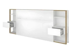 Cabeceira De Cama Com Mesas De Cabeceira De 160 Cm Cor Branco E Carvalho - Mista