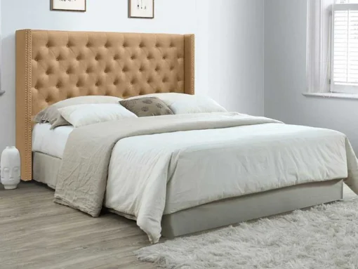 Cabeceira De Cama Estofada Massimo - Tecido - 160 Cm - Bege