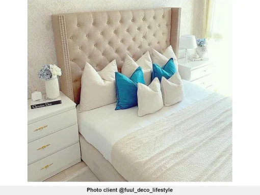 Cabeceira De Cama Estofada Massimo - Tecido - 160 Cm - Bege