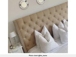 Cabeceira De Cama Estofada Massimo - Tecido - 160 Cm - Bege