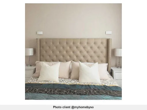 Cabeceira De Cama Estofada Massimo - Tecido - 160 Cm - Bege