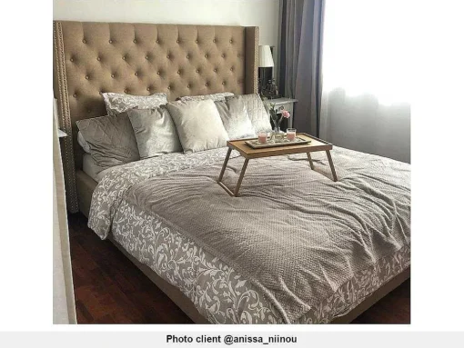 Cabeceira De Cama Estofada Massimo - Tecido - 160 Cm - Bege
