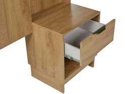Cabeceira De Cama Extensivel Com Mesas De Cabeceira 140/160 Cm Cor Natural - Novoli