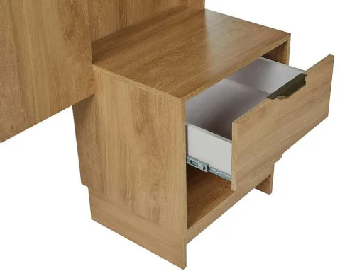 Cabeceira De Cama Extensivel Com Mesas De Cabeceira 140/160 Cm Cor Natural - Novoli