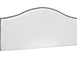 Cabeceira Estofada Em Couro Sintetico Acolchoado Na Cor Branca (160X60)