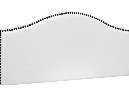 Cabeceira Estofada Em Couro Sintetico Acolchoado Na Cor Branca (160X60)