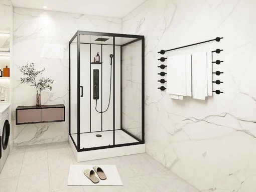 Cabine De Duche De Hidromassagem Retangular, Instalacao Reversivel, C120 X L80 X A215 Cm - Sulipa