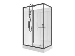 Cabine De Duche Retangular, Instalacao Reversivel, Preto Fosco, C110 X L80 X A225 Cm - Zodani