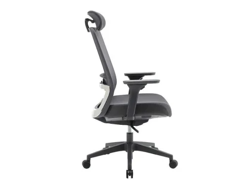 Cadeira De Escritório Ergonomica Profissional Em Nylon E Tecido Cor Cinza - Bankano