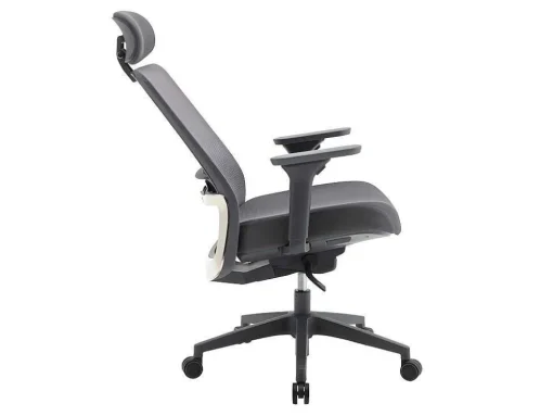 Cadeira De Escritório Ergonomica Profissional Em Nylon E Tecido Cor Cinza - Bankano