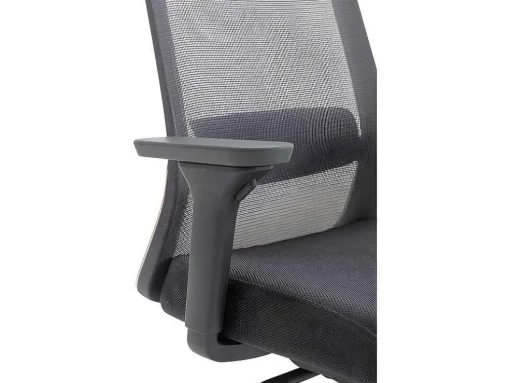 Cadeira De Escritório Ergonomica Profissional Em Nylon E Tecido Cor Cinza - Bankano