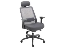 Cadeira De Escritório Ergonomica Profissional Em Nylon E Tecido Cor Cinza - Bankano