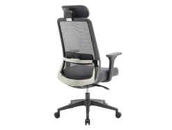 Cadeira De Escritório Ergonomica Profissional Em Nylon E Tecido Cor Cinza - Bankano