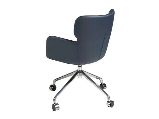 Cadeira De Escritório Giratoria Azul Com Apoios De Bracos E Pernas De Aco 4110