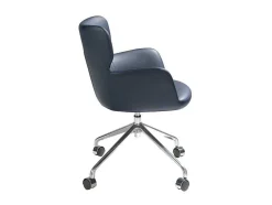 Cadeira De Escritório Giratoria Azul Com Apoios De Bracos E Pernas De Aco 4110